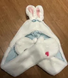 白うさぎ　アリス　ファンキャップ　マフラーキャップ