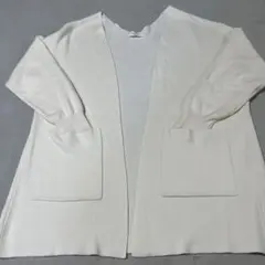 Samansa Mos2 blue カーディガン アイボリー フリー 白
