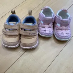 瞬足ベビーシューズ オレンジベージュ　イフミー　サンダル　12,5センチ　セット
