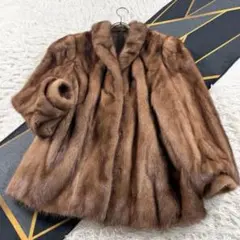 XL相当 パステルミンク ロングコート リアルファー MINK FUR 13号 