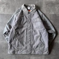 00s adidas ナイロンジャケット 灰 XL A644 ビッグシルエット