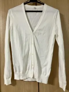 ユニクロ UVカット　スーピマコットン　Vネック　カーディガン　オフホワイト
