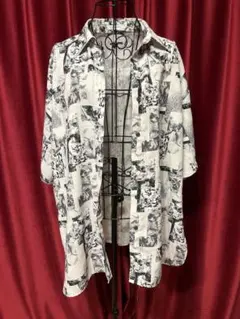 JEANASIS ジーナシス モノクロフォト柄オーバーシャツ ビッグシルエットのサムネイル