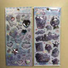 シナモロール　キラキラカプセルシール＆キラキララインストーンシール　２つセット