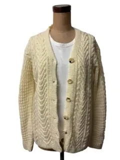ユーロ ビンテージ フィッシャーマン ニット カーディガン xpv
