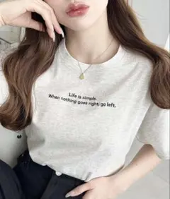 ロゴプリント クルーネックTシャツ グレー Mサイズのサムネイル