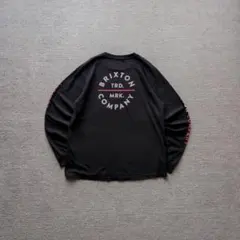 ブリクストン 長袖Tシャツ L 黒 スケーター 袖プリント 両面ロゴ メキシコ製のサムネイル