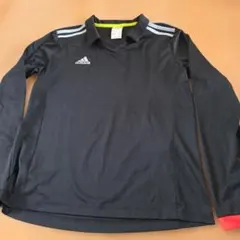 新品未使用adidas 長袖ポロシャツ 黒　ジュニア160cmサッカー◎