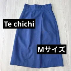 【Te chichi】テチチ ミディ丈 タックスカート ブルー Mサイズのサムネイル