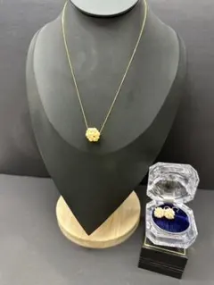 パールK18ネックレス3.34g・K14ピアス1.91gセット