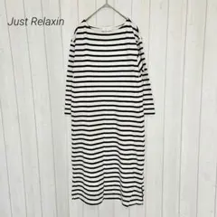 マタニティ ボートネックボーダー ワンピース M 授乳口付き