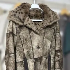 本革・リアルファー・レザージャケット・レザーコート・ファーコート・M相当