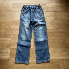 着用数回・兄弟お揃い☆エフオーキッズ　デニムストレートパンツ　130