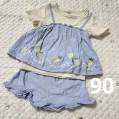 西松屋　半袖トップス　パンツ　セットアップ　女の子　90cm パイナップルのサムネイル
