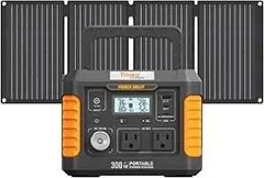 新品未使用 ポータブル電源 ソーラーパネルセット 小型静音 177Wh/300W