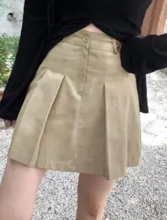 SHEIN Dazy 플리츠 미니 스커트 카키