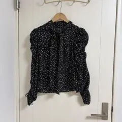 COCO DEAL ドット柄 ボウタイブラウス 長袖