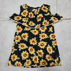 ひまわり柄ノースリーブワンピース 110cm