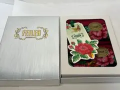 【新品未使用】 2枚セット フェイラー　花柄ハンカチ　ギフトBOX入り　ボルドー