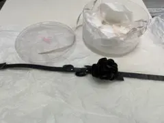 レザー 薔薇 モチーフ チョーカー ブラックのサムネイル