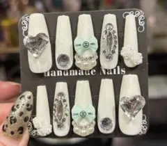 No.104❤️cc風ネイル*バレリーナ型Sサイズ【現品のみ】