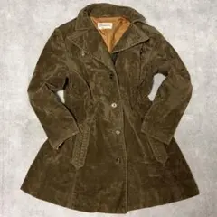 90's vintage ロングコート スエード ベロア Aライン クラシック
