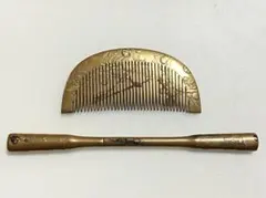 ◆時代 柘植 金蒔絵 櫛笄 髪飾り 和装小物