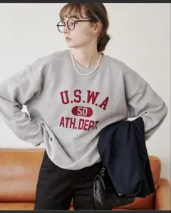 GILDAN カレッジロゴ オーバーサイズ スウェット トレーナー