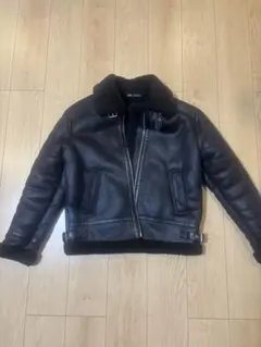 美品 ZARA フェイクムートン フライトジャケット Lサイズ