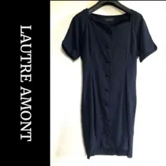 ロートレアモン◆夏服 半袖 膝丈 ワンピース【M】透け感 よそいきワンピース