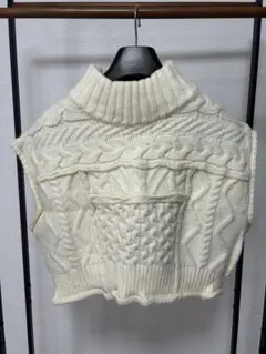 willfully ハイネックパッチワークニットベスト