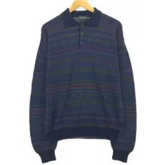 CAMBRIDGE knit sweater M 総柄ニットセーター 古着