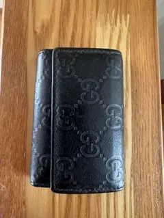 GUCCI グッチ　GG レザー　キーケース　6連　ブラック　黒