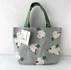 新品　ランチバッグ　帆布　ミニトート　四葉 シマエナガ バード　鳥　とり　トリ