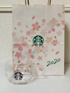 スタバSAKURA2020サクラ限定サクラシェイブ耐熱グラスマグ296mj