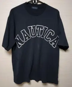 NAUTICA ロゴ刺繍 Tシャツ ネイビー
