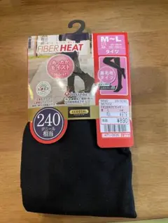 しまむら FIBER HEAT 裏毛布タイツ 240デニール M-L ブラックのサムネイル