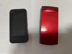au 携帯　2台　BRAVIA レッド　Sportio(スポーティオ)