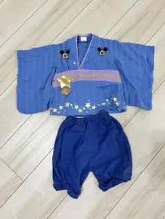 ミッキーマウス 甚平セット 青