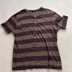 CABANE de ZUCCA ボーダー ヘンリーネック Tシャツのサムネイル
