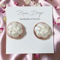 Rain Drop ハンドメイド イヤリング 花モチーフ
