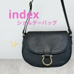 インデックス　フラップ式 ショルダーバッグ 黒　デート　おでかけ　ジャストサイズのサムネイル