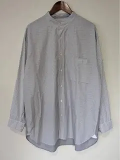 UNIQLO+Jスーピマコットン オーバーサイズ スタンドカラーシャツ グレー