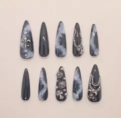 現品 ネイルチップ 量産型 地雷系シズニルック y2k クロム ギャル 韓国