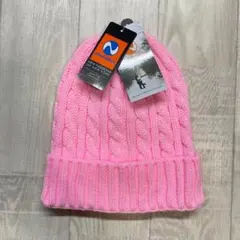 ⭐️ ニューハッタン　ケーブル編みニットキャップ　スノー ライトピンク