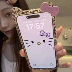 ハローキティ レオパード柄 iPhoneケース