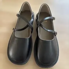 値下げ　革靴　ローファー　黒　24.5cm新品　ストラップ付き