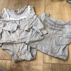 GAP ベビー服 6-12ヶ月 グレー 二枚組