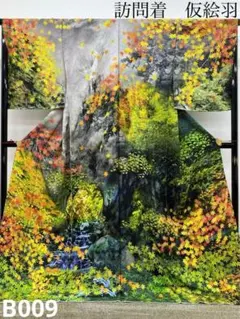 訪問着 未仕立て品 仮絵羽 銀通し オーロラ 正絹八掛付き 大衆演劇