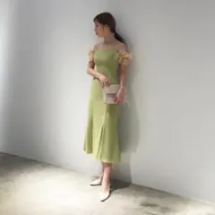 ラグナムーン チュールオフショルワンピース オケージョン 結婚式 M 2WAY